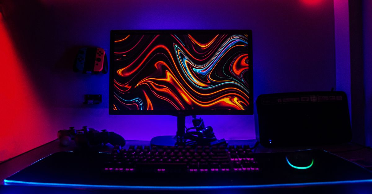 Gamerskærm med RGB led strips